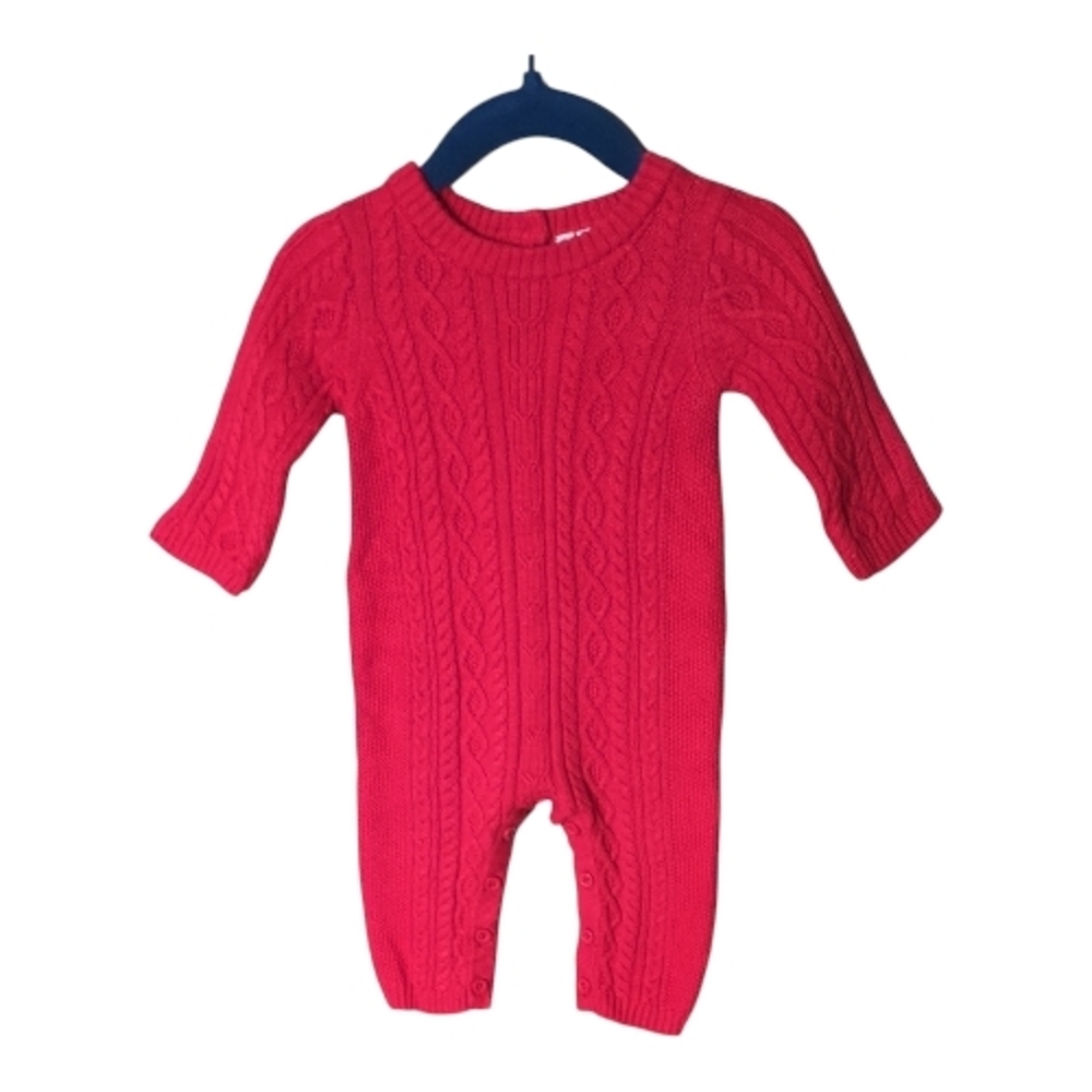 Janie and Jack Baby Cable Knit One-Piece Bradbury Red Size 0-3 Months